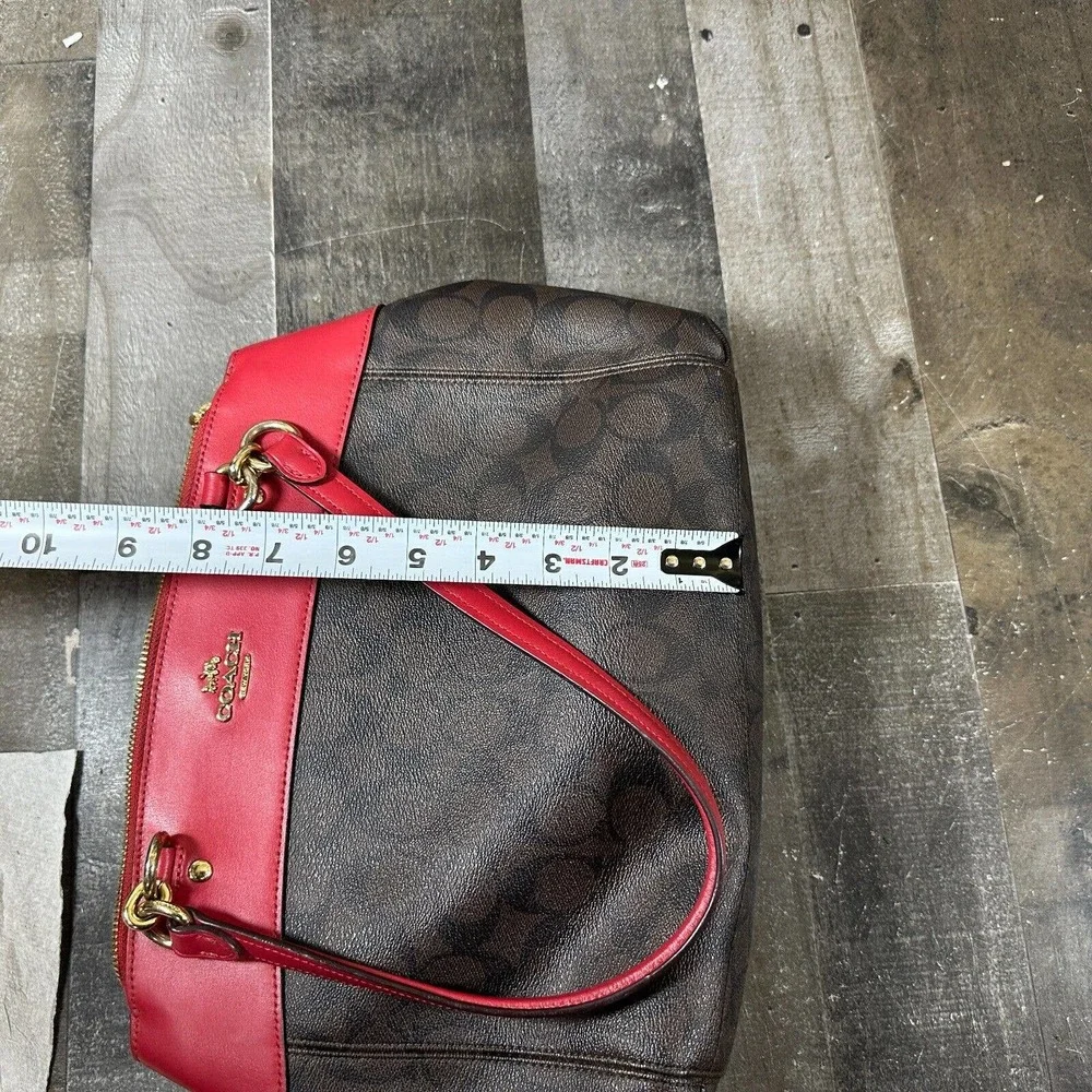 COACH BROOKE‎ CARRYALL IN SIGNATURE CANVAS (F26139) Brown True Red